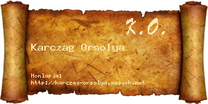 Karczag Orsolya névjegykártya